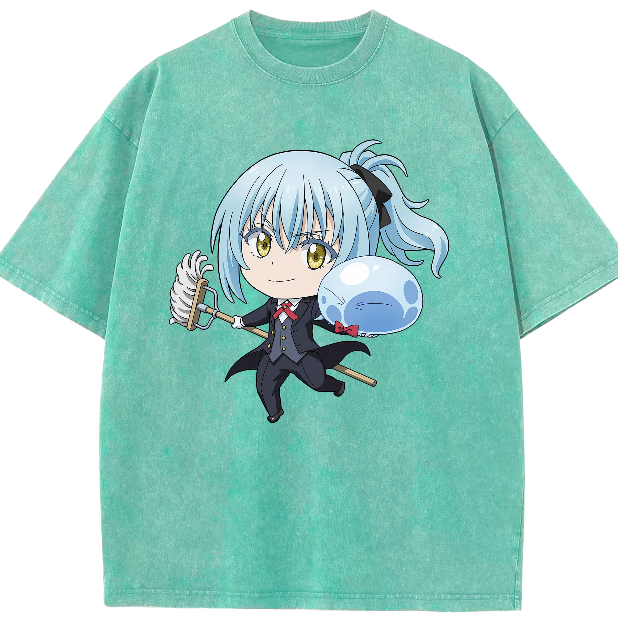 （画像用） 転スラ Regarding Reincarnated to Slime 綿100% ヴィンテージ風 半袖Tシャツ（フロントプリント）